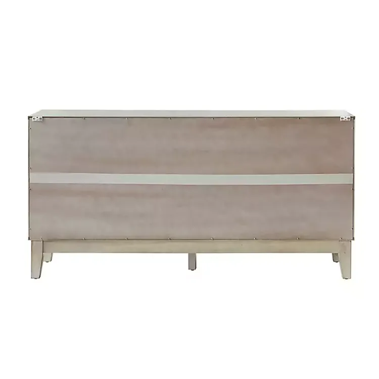Kirklands Home Wood Geometric 4-Door Cabinet White Hot