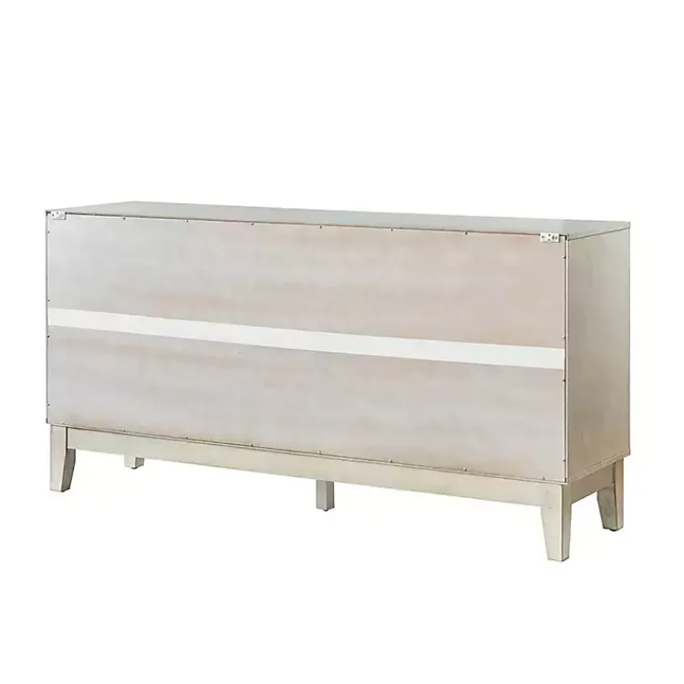 Kirklands Home Wood Geometric 4-Door Cabinet White Hot