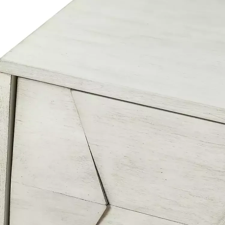 Kirklands Home Wood Geometric 4-Door Cabinet White Hot