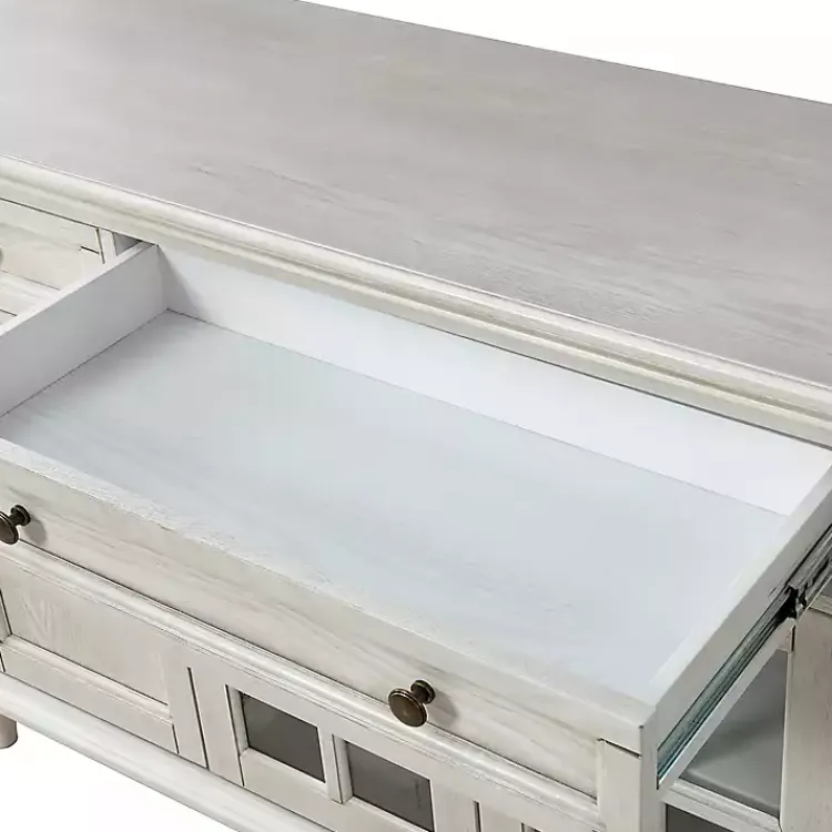 Kirklands Home Wood Glass Door Sideboard Cabinet White Hot