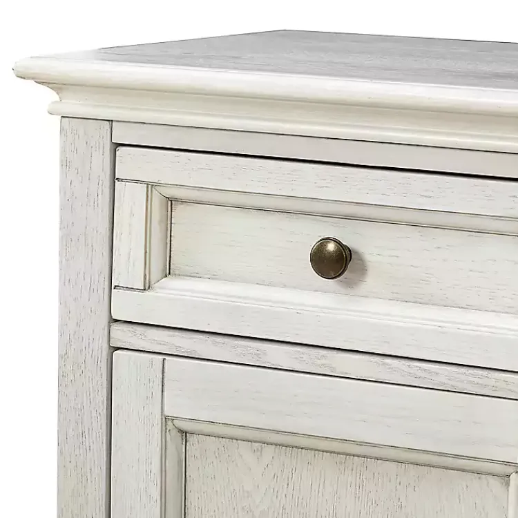 Kirklands Home Wood Glass Door Sideboard Cabinet White Hot