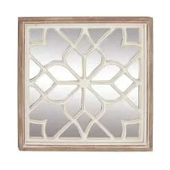 Kirklands Home White Wood Lattice Overlay Mirror Hot