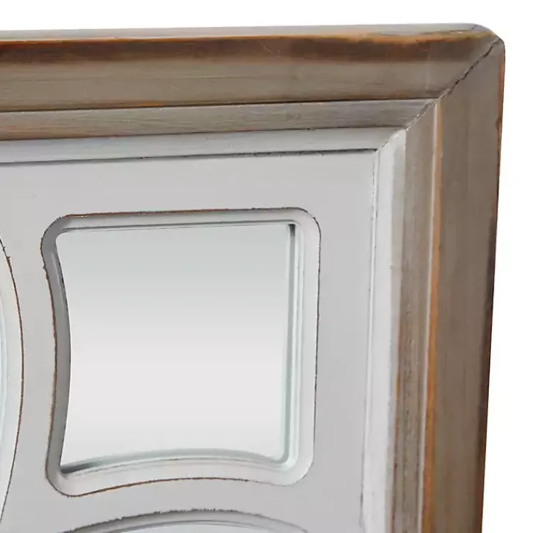 Kirklands Home White Wood Lattice Overlay Mirror Hot