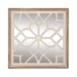 Kirklands Home White Wood Lattice Overlay Mirror Hot