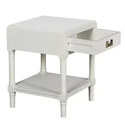 Kirklands Home Wood Layla Accent Table White Outlet