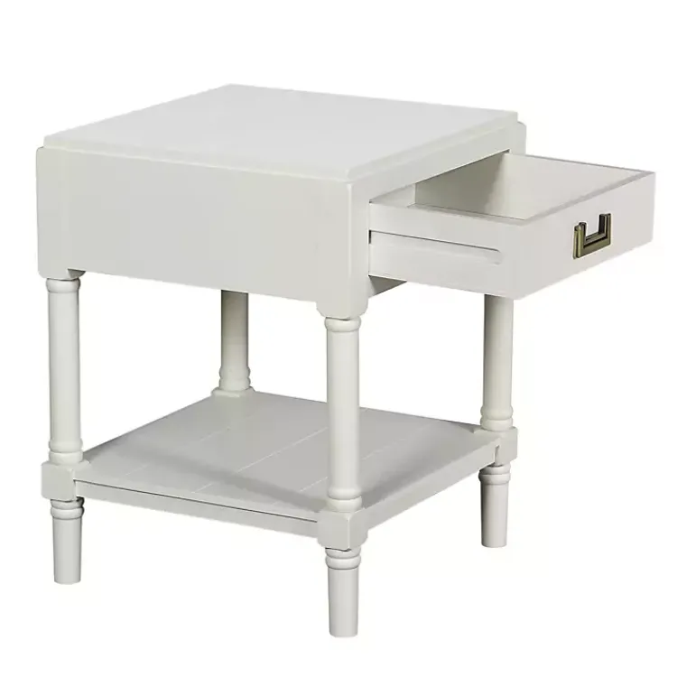 Kirklands Home Wood Layla Accent Table White Outlet