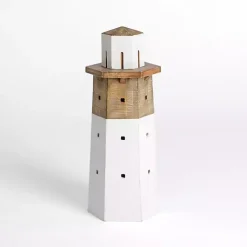 Statues & Figurines>Kirklands Home White Wood Lighthouse Statue, 18 in.