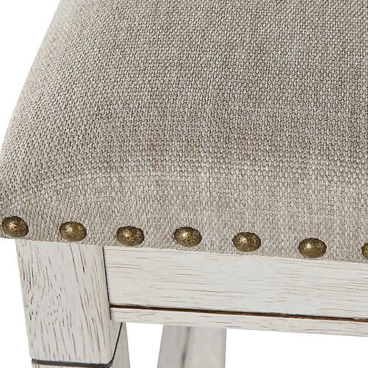 Kirklands Home White Wood Linen 3-pc. USB Island and Stool Set Best