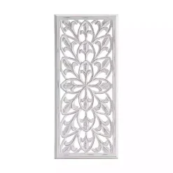 Kirklands Home Wood Medallion August Wall Plaque White Hot