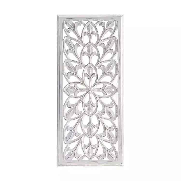 Kirklands Home Wood Medallion August Wall Plaque White Hot