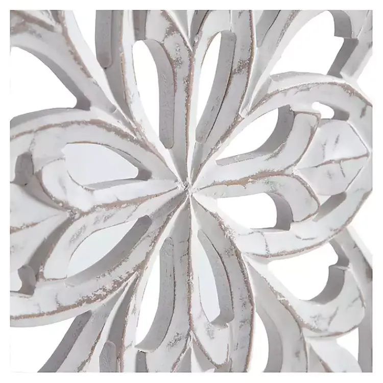 Kirklands Home Wood Medallion August Wall Plaque White Hot