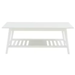 Kirklands Home White Wood Midcentury Coffee Table Sale