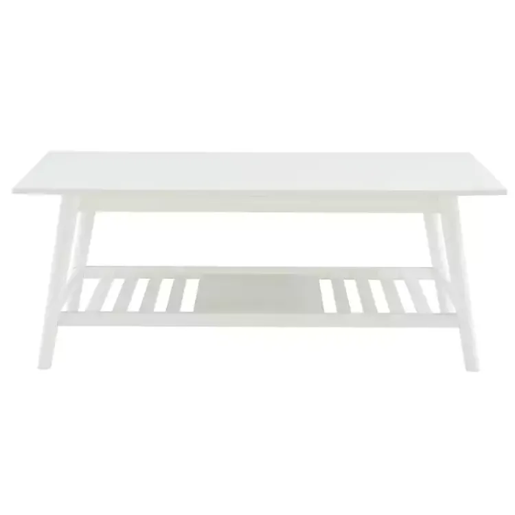 Kirklands Home White Wood Midcentury Coffee Table Sale
