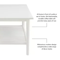 Kirklands Home White Wood Midcentury Coffee Table Sale