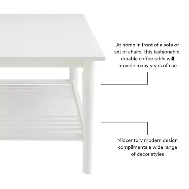 Kirklands Home White Wood Midcentury Coffee Table Sale
