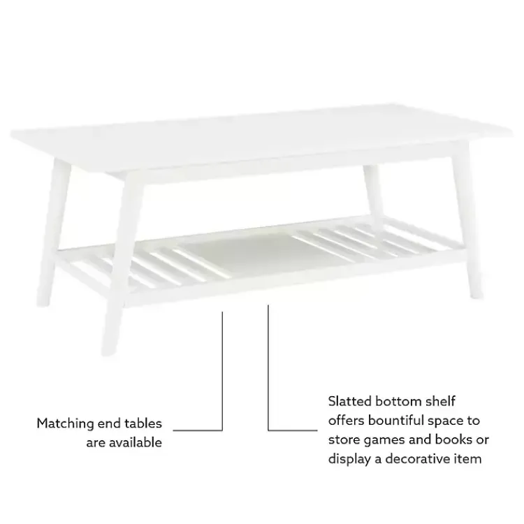 Kirklands Home White Wood Midcentury Coffee Table Sale