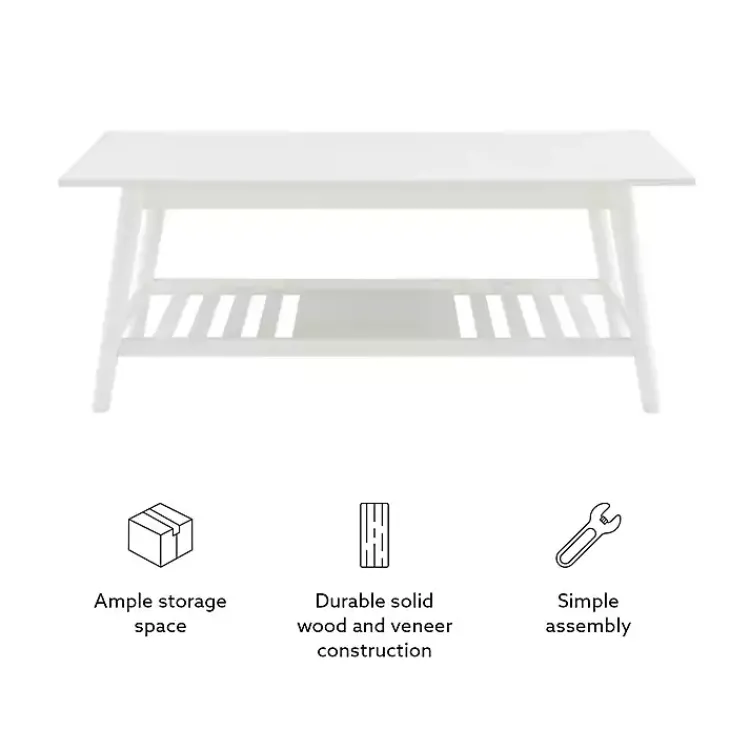 Kirklands Home White Wood Midcentury Coffee Table Sale