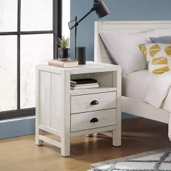 Kirklands Home Wood Open Shelf Nightstand White Discount