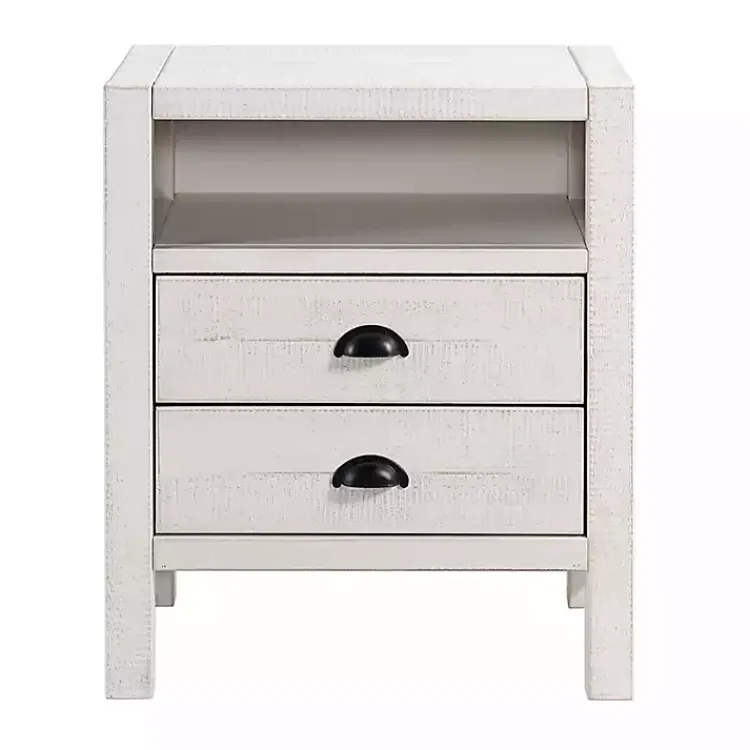 Kirklands Home Wood Open Shelf Nightstand White Discount