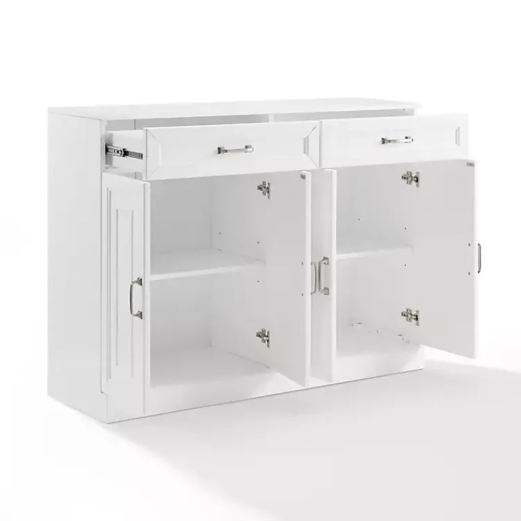 Kirklands Home Wood Panel 4-Door Cabinet White Discount