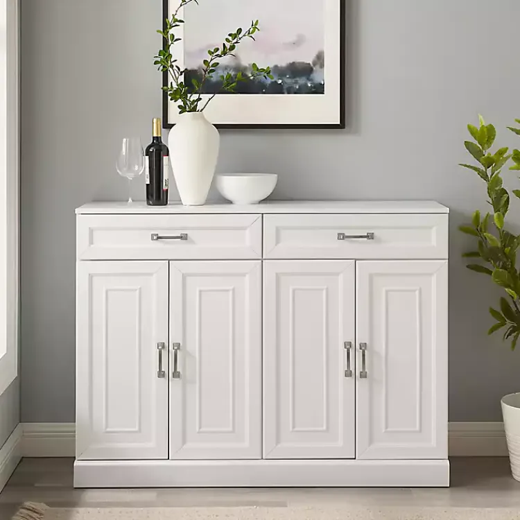 Kirklands Home Wood Panel 4-Door Cabinet White Discount