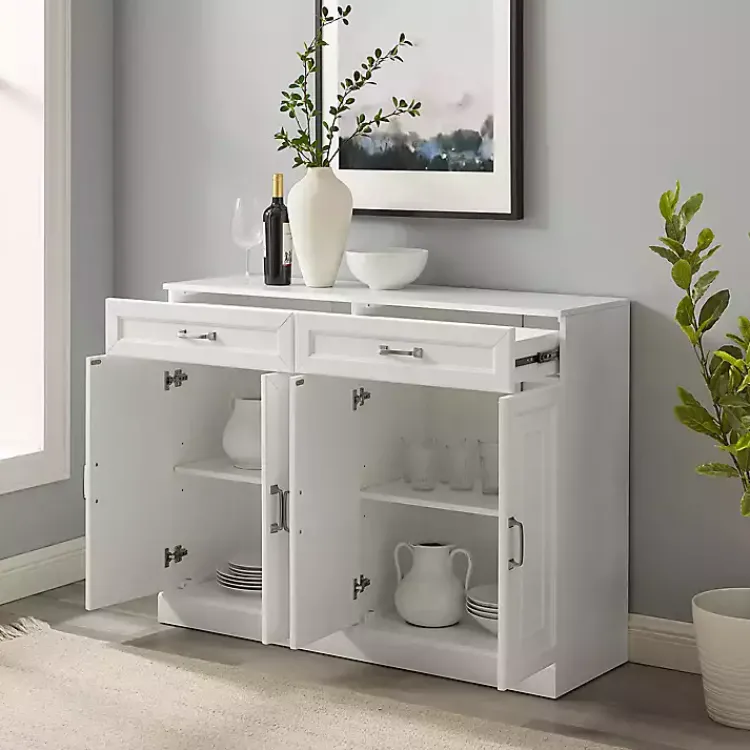 Kirklands Home Wood Panel 4-Door Cabinet White Discount
