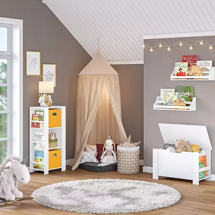 Kirklands Home White Wood Rack Wall Bookshelves, Set of 2 Sale