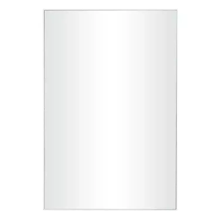 Kirklands Home White Wood Rectangular Wall Mirror, 24x36 in. Sale