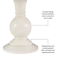 Kirklands Home Wood Round Base Side Table White Clearance
