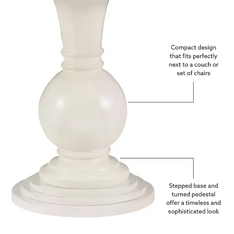 Kirklands Home Wood Round Base Side Table White Clearance