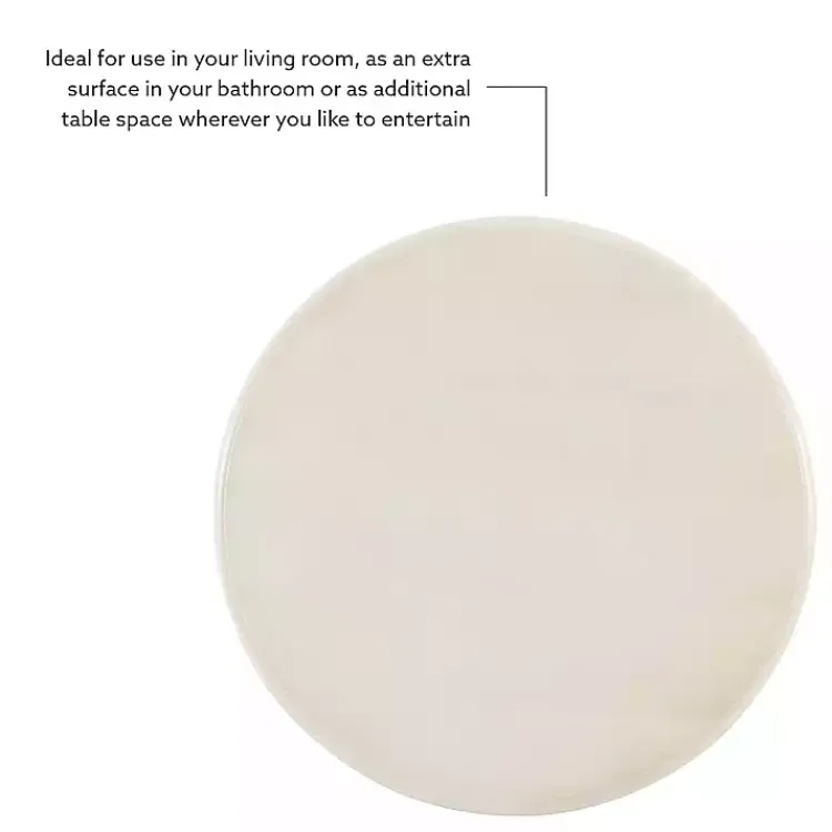 Kirklands Home Wood Round Base Side Table White Clearance