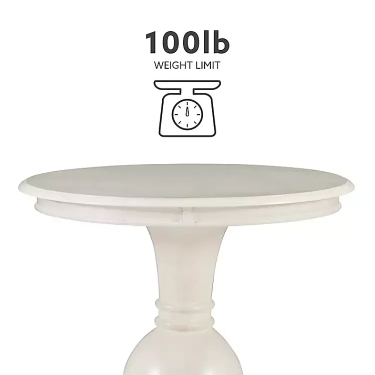 Kirklands Home Wood Round Base Side Table White Clearance