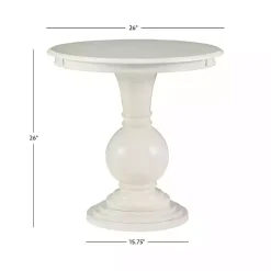 Kirklands Home Wood Round Base Side Table White Clearance