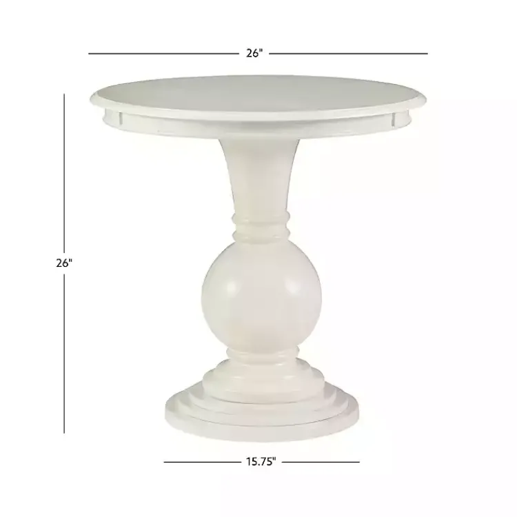 Kirklands Home Wood Round Base Side Table White Clearance