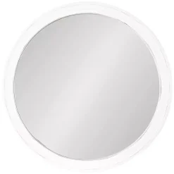 Kirklands Home Wood Round Mansel Mirror White New