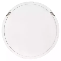Kirklands Home Wood Round Mansel Mirror White New