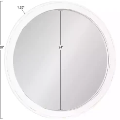 Kirklands Home Wood Round Mansel Mirror White New