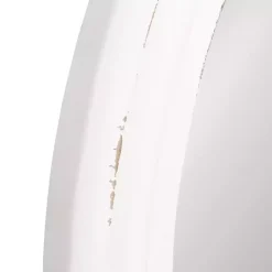 Kirklands Home Wood Round Mansel Mirror White New