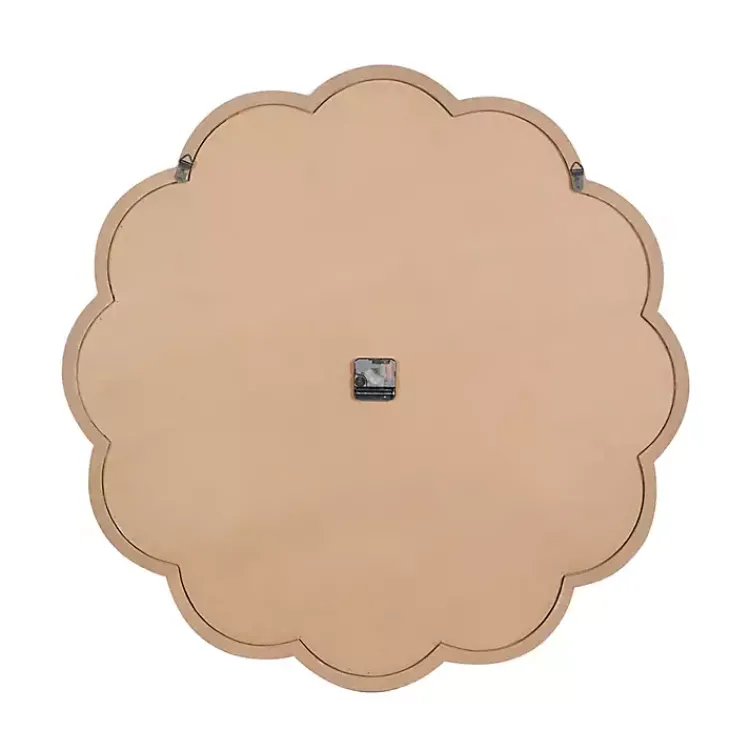 Kirklands Home White Wood Scalloped Frame Wall Clock Outlet