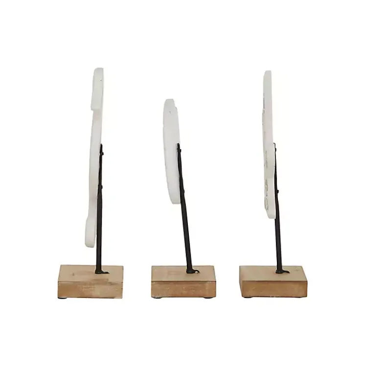 Statues & Figurines>Kirklands Home White Wood Sea Creature Statues, Set of 3