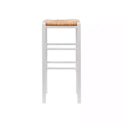 Kirklands Home White Wood Seagrass Backless 2-pc. Bar Stool Set Tan Discount