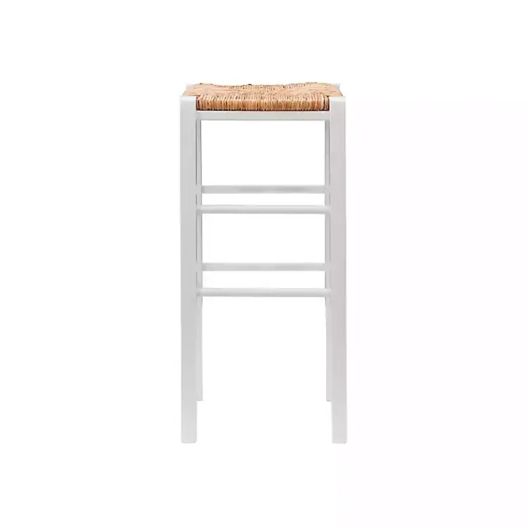 Kirklands Home White Wood Seagrass Backless 2-pc. Bar Stool Set Tan Discount