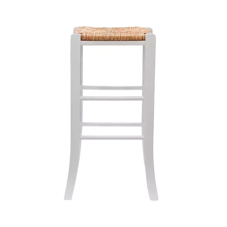 Kirklands Home White Wood Seagrass Backless 2-pc. Bar Stool Set Tan Discount