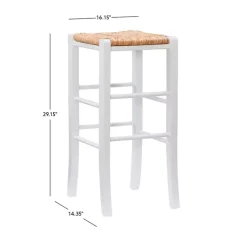 Kirklands Home White Wood Seagrass Backless 2-pc. Bar Stool Set Tan Discount