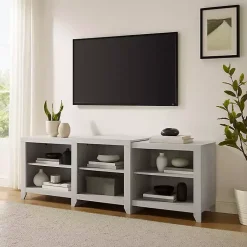 Kirklands Home Wood 6-Shelf Media Cabinet White Sale