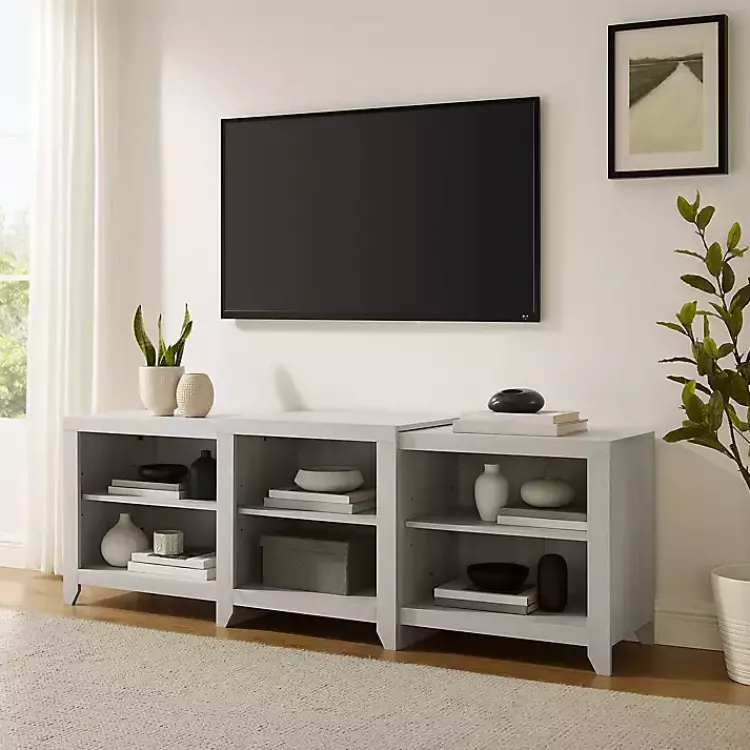 Kirklands Home Wood 6-Shelf Media Cabinet White Sale