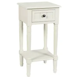 Kirklands Home Wood Square Hampton Accent Table White New