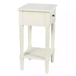 Kirklands Home Wood Square Hampton Accent Table White New