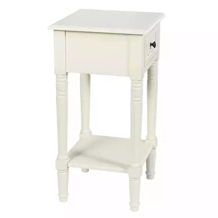 Kirklands Home Wood Square Hampton Accent Table White New