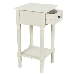 Kirklands Home Wood Square Hampton Accent Table White New